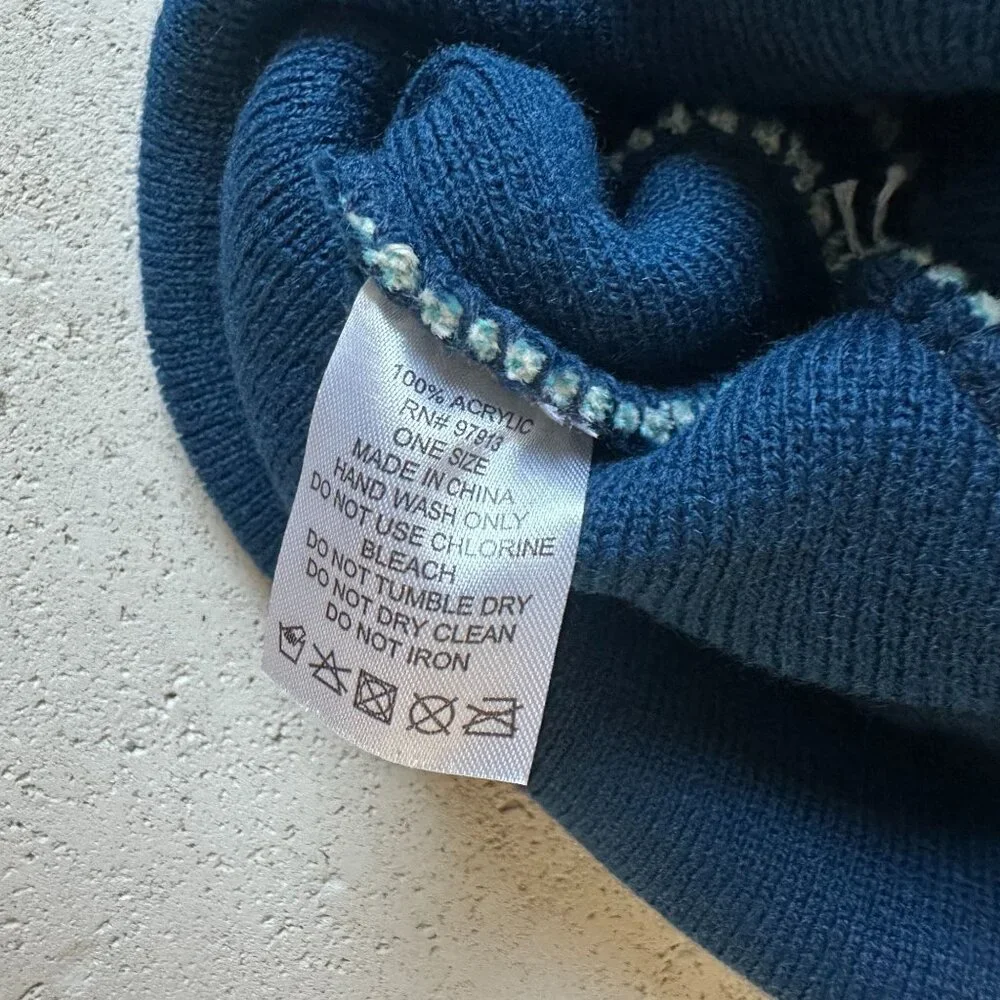 Ikon Pass Beanie Pom Pom Ski Hat Double-Layered Knit One Size‎